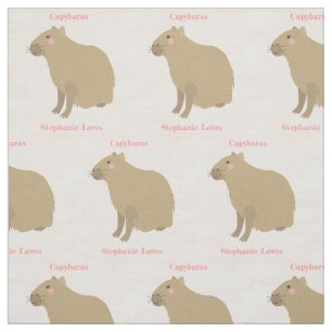 Personalisiertes Girly Capybara Muster auf hellros Stoff