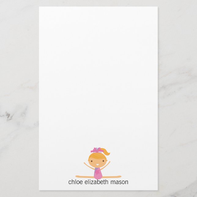 Personalisiertes Girly Gymnastik-Briefpapier Briefpapier (Vorderseite)