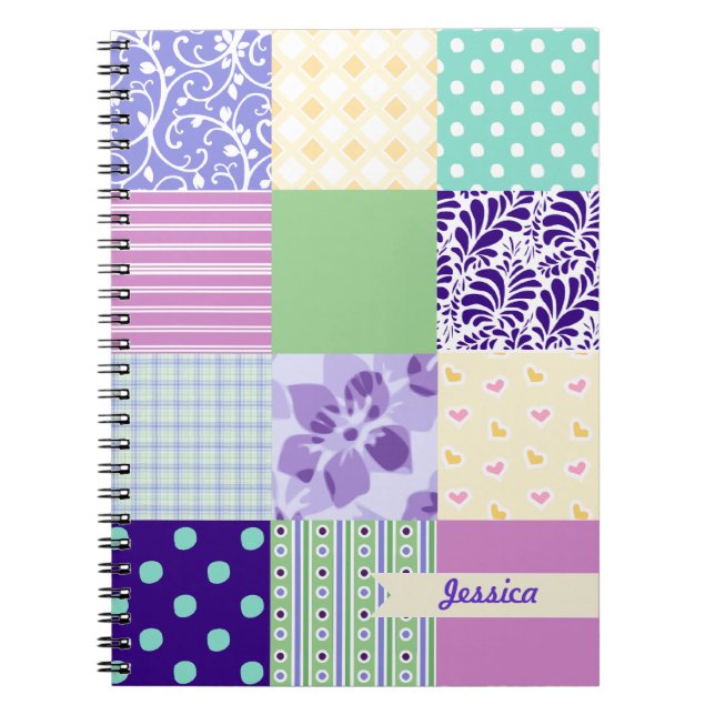 Personalisiertes Girly Muster quadriert Notizblock (Vorderseite)