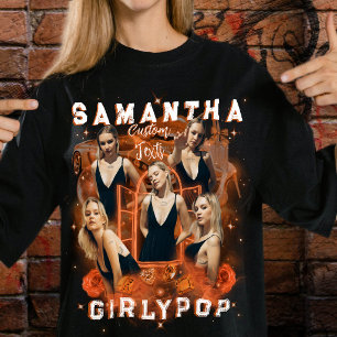Personalisiertes, girly, retro, orangefarbenes Boo T-Shirt