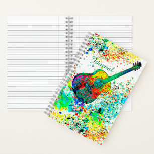 Personalisiertes Gitarre und Akkorde Spritzjournal Notizbuch