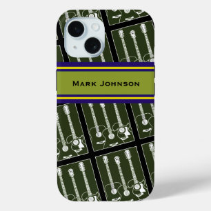 personalisiertes Gitarrenmuster iPhone 15 Hülle