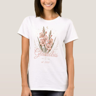 Personalisiertes Gladiolus-Geburtsblumen-Namens-Sh T-Shirt