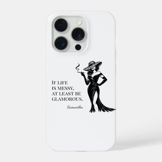 Personalisiertes Glamour-Style-Zitat-Design  iPhone Hülle (Rückseite)