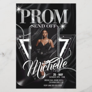 Personalisiertes glamouröses Diamant PROM SEND-OFF Flyer