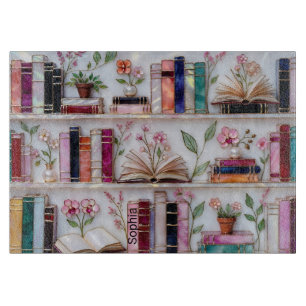 Personalisiertes Glas Bücherregal Schneidbrett Schneidebrett
