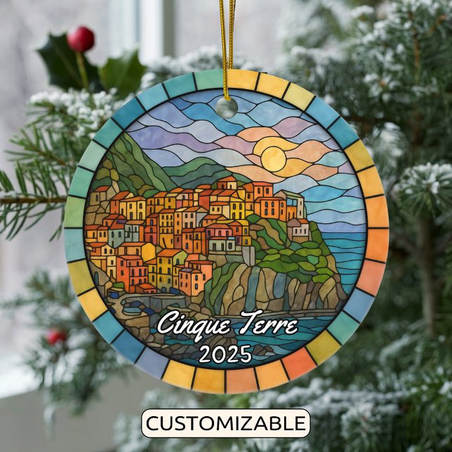 Personalisiertes Glas Cinque Terre Keramik Ornament (Von Creator hochgeladen)