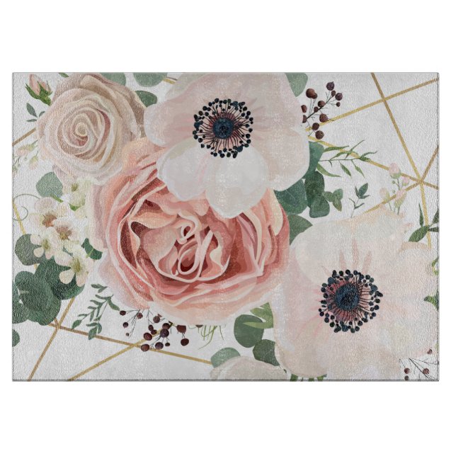 Personalisiertes Glas Schneiden Geometrische Garte Schneidebrett (Vorderseite)