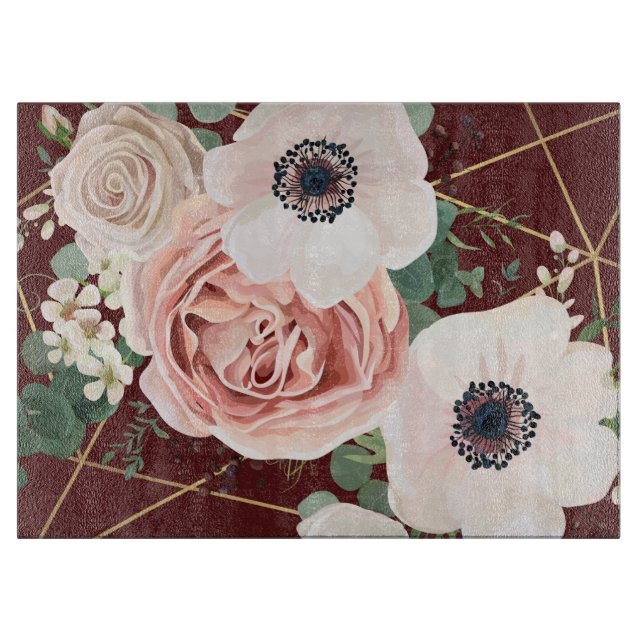 Personalisiertes Glas Schneiden Geometrischer Gart Schneidebrett (Vorderseite)