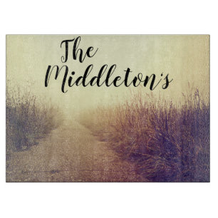 Personalisiertes Glass Schneiden Sonnenaufgang Weg Schneidebrett