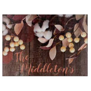 Personalisiertes Glasschneiden Baumwollzweig auf d Schneidebrett