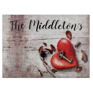 Personalisiertes Glasschneiden Land Holz Schlüssel Schneidebrett