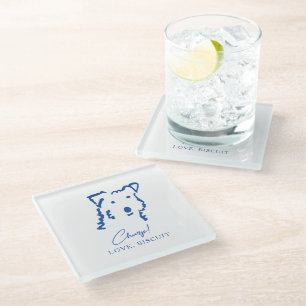 Personalisiertes Glasuntersetzer-Geschenk für Hund Glasuntersetzer