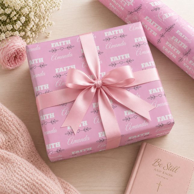 Personalisiertes Glaubensherz Christlich Geschenkpapier (Von Creator hochgeladen)