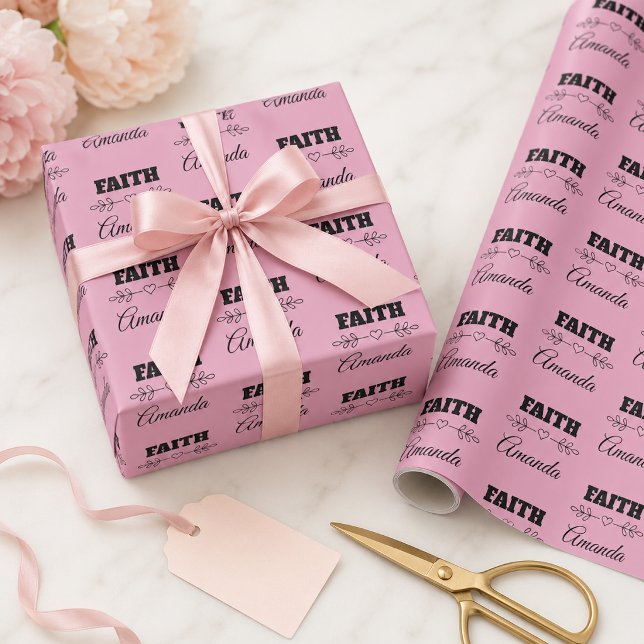 Personalisiertes Glaubensherz Christlich Geschenkpapier (Von Creator hochgeladen)