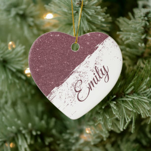 Personalisiertes Glitter-Spray Keramik Ornament