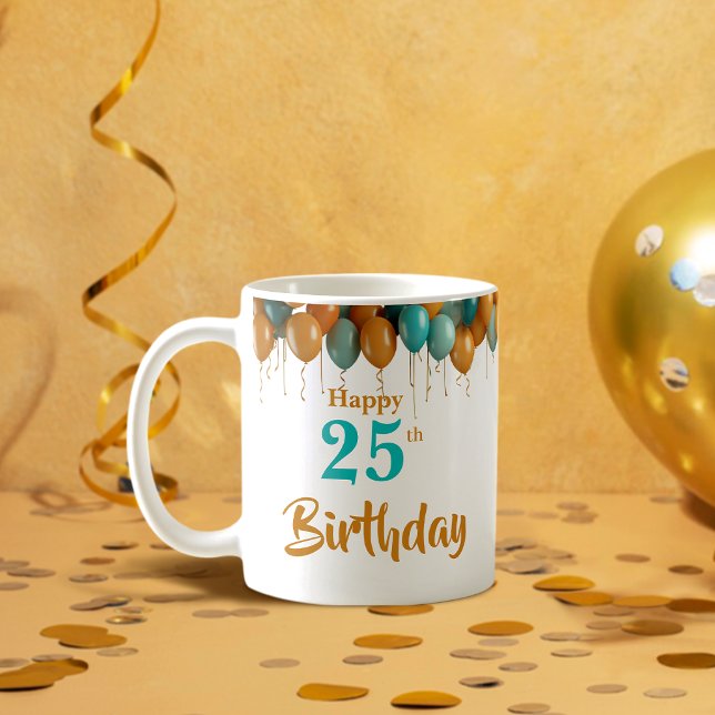 Personalisiertes Glück 25. Geburtstag Kaffee Tasse (Von Creator hochgeladen)