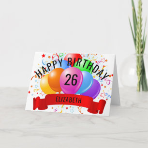 Personalisiertes Glück 26. Geburtstag Karte
