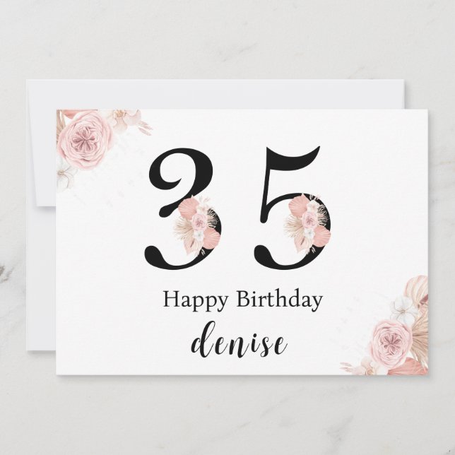 Personalisiertes Glück 35. Geburtstag Karte (Vorderseite)