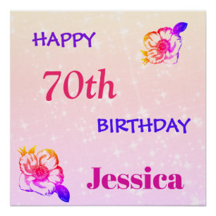 Personalisiertes Glück 70. Geburtstag Poster