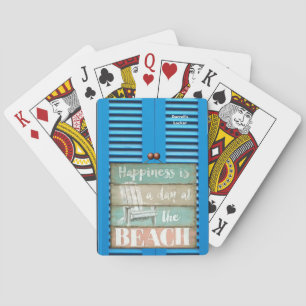 Personalisiertes "Glück ist ein Tag am Strand" Art Spielkarten