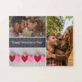 Personalisiertes Glück Valentinstag FotoCollage Puzzle