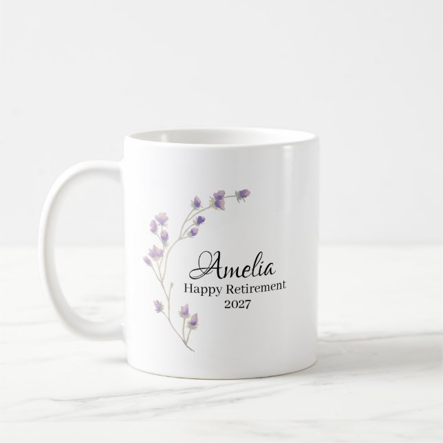 Personalisiertes Glücklicher Ruhestand 2027  Kaffeetasse (Links)