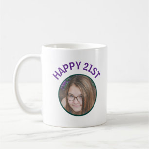 Personalisiertes Glückliches 21. Geburtstagsfoto-D Kaffeetasse