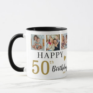 Personalisiertes Glückliches 50. Geburtstag 6 Foto Tasse