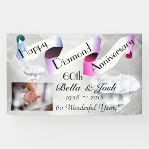 Personalisiertes glückliches 60. Hochzeitstag-Jubi Banner