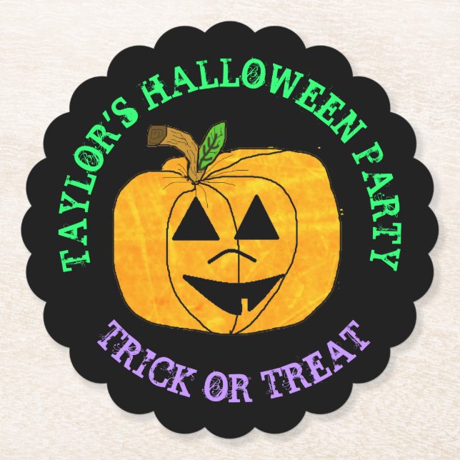 Personalisiertes glückliches Halloween-Entsorgungs Untersetzer (Vorderseite)