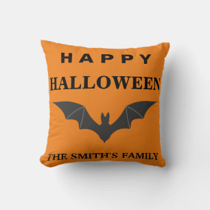 Personalisiertes glückliches Halloween-Fledermausk Kissen