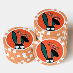 Personalisiertes glückliches Schwarzes Rabbit in S Pokerchips
