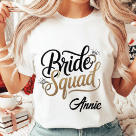 Personalisiertes Gold Braut-Squad Junggesellinnena Tri-Blend Shirt