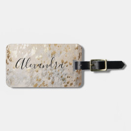 Personalisiertes Gold Cowhid Print Luggage Tag Gepäckanhänger