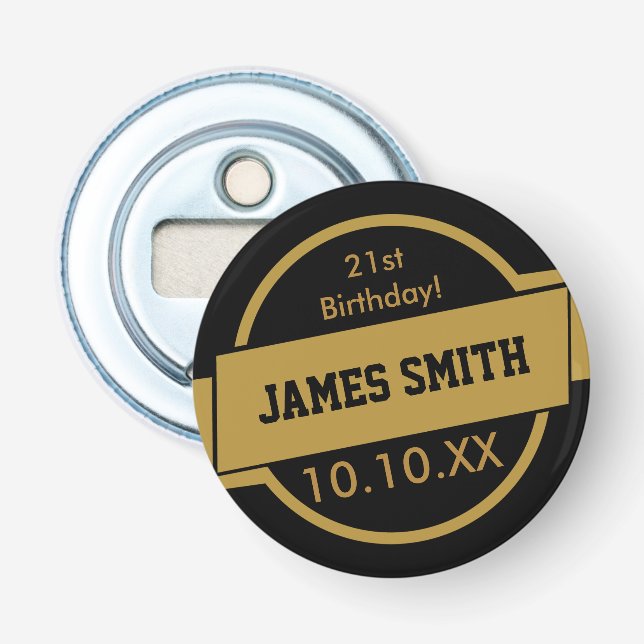 Personalisiertes Gold Flaschenöffner (Vorderseite)