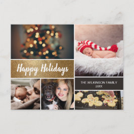 Personalisiertes Gold FotoCollage Weihnachten