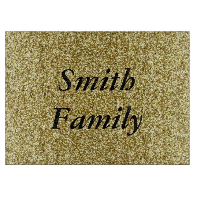 Personalisiertes Gold Glitzer Cutting Board Schneidebrett (Vorderseite)