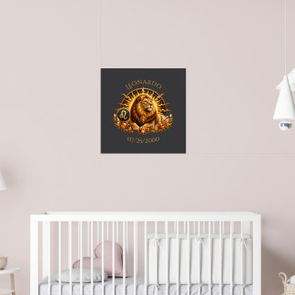 Personalisiertes Gold-Grau-Löwe-Sternzeichen-Poste Poster