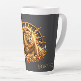 Personalisiertes Gold-Grau Sternzeichen Löwe Milchtasse