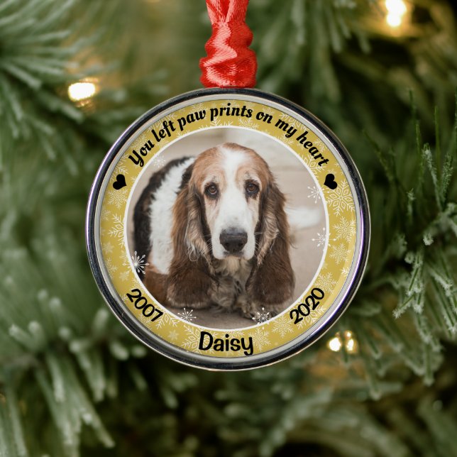 Personalisiertes Gold-Hund-Memorial Ornament Aus Metall (Baum)