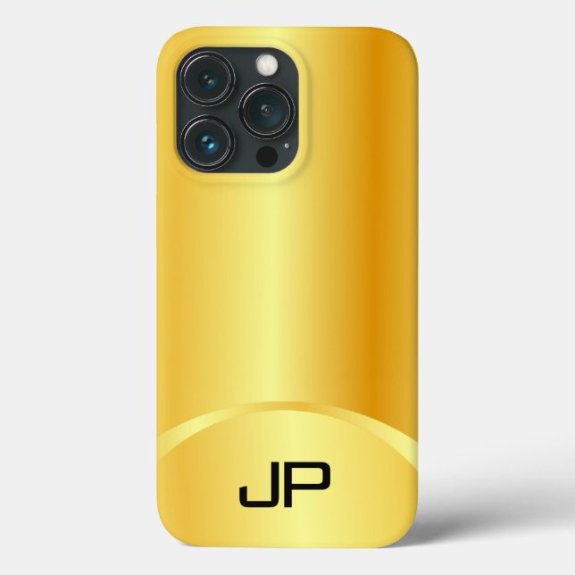 Personalisiertes Gold-Look Elegantes modernes Mono Case-Mate iPhone Hülle (Rückseite)