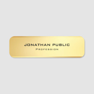 Personalisiertes Gold-Look Modernes Einfaches Temp Namensschild