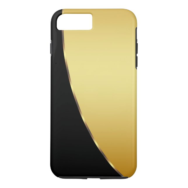 Personalisiertes Gold Metall Elegante Moderne Schw Case-Mate iPhone Hülle (Rückseite)