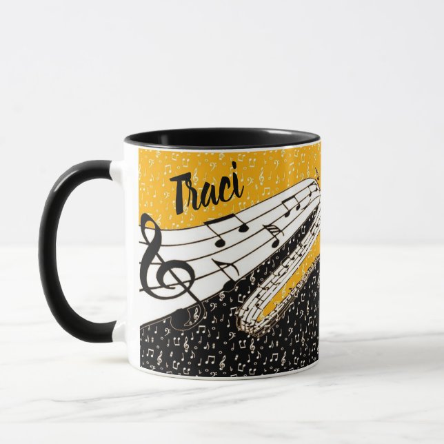 Personalisiertes Gold-Musikthema Tasse (Links)