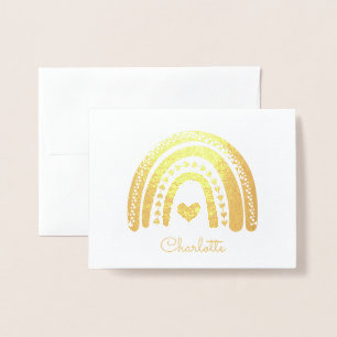 Personalisiertes Gold Regenbogen Little Heart Gold Folienkarte