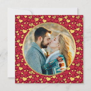 Personalisiertes Gold, rote Herzen Valentinstag Ge