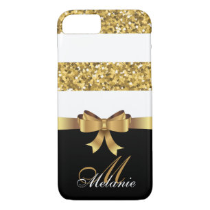 Personalisiertes Gold, Schwarz-weißer Case-Mate iPhone Hülle