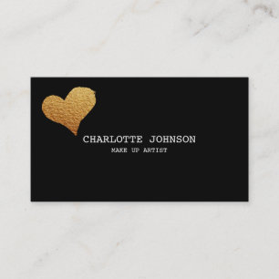 Personalisiertes Gold Shiny Heart Glitzer Vip Visitenkarte