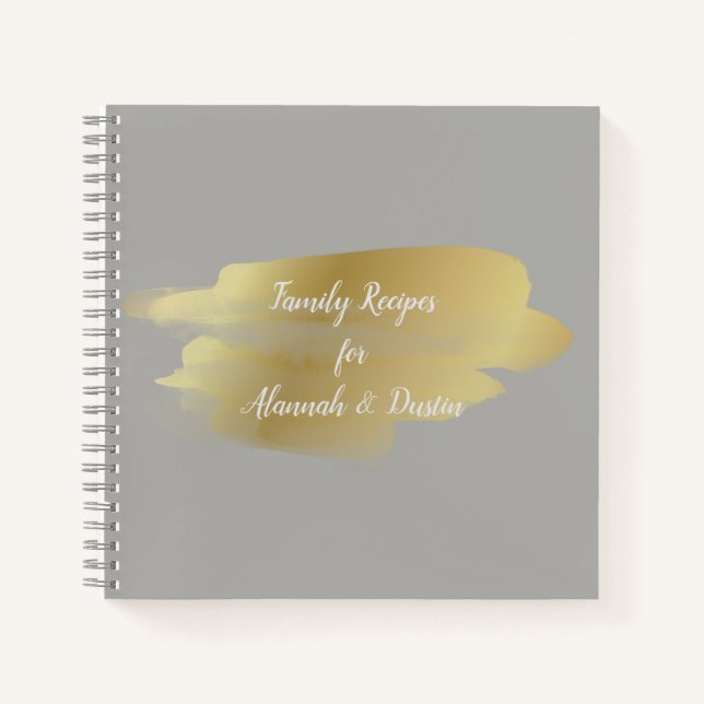 Personalisiertes Gold Smudge Rezept-Notebook Notizbuch (Vorderseite)